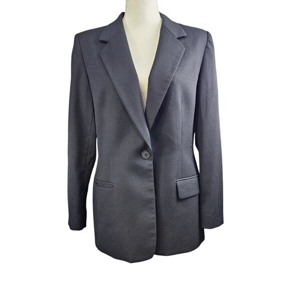 Pendleton Virgin Wool Single Breasted Lined Black Blazer Suit Jacket - Picture 1 of 8